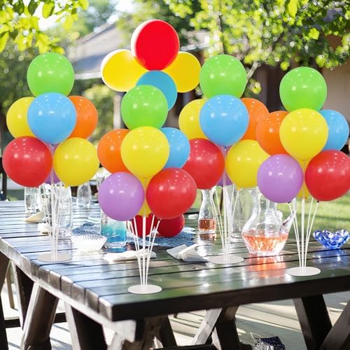 6 Balloon Stand Kit for Table Centerpieces with Balloon and Base Rainbow Balloons Holder Birthday Retirement Graduation Wedding Gender Reveal Party Baby Shower Decorations - Image 6
