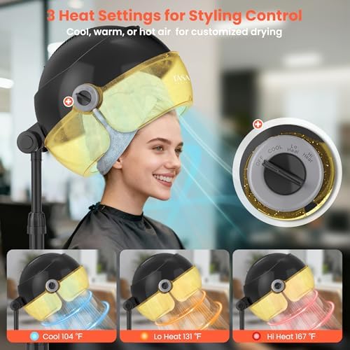 TASALON Ionic Hooded Hair Dryer for Home, Portable Hooded Dryer for Women - Image 3