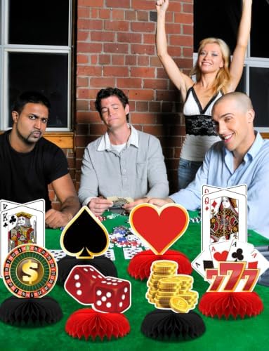 12Pcs Casino Theme Party Decorations, Casino Centerpieces for Table - Image 4
