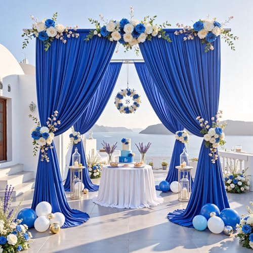 12ft x 10ft Royal Blue Backdrop Curtains for Parties, Wrinkle Free 2 Panels Photo Backdrop Drapes Back Drop Cloth for Wedding Birthday Photography Background Decor - Image 7