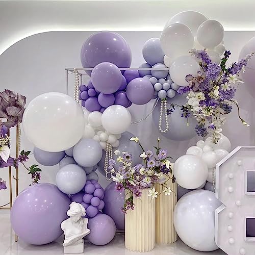 412pcs Pastel Purple Balloon Garland Arch Kit 18 12 10 5 Inch Different Sizes Light Purple Latex Balloons for Baby Shower Birthday Wedding Lavender Party Decoration - Image 7