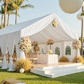 12 Panels 5ft(W) x 20ft(L) White Ceiling Drapes for Wedding Parties by PartyVillage