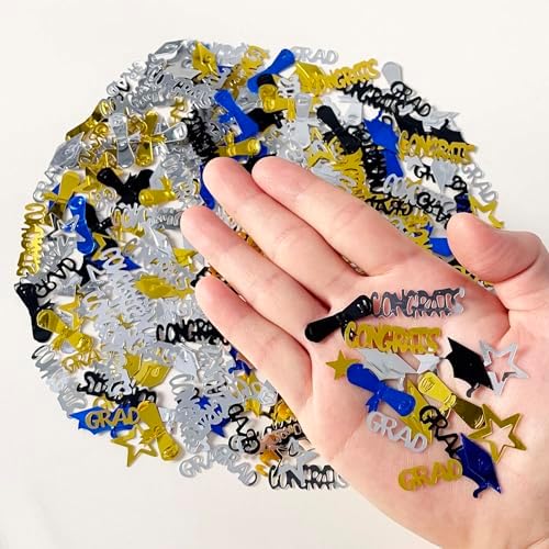 Blue Graduation Confetti Grad Congrats Diploma Hat Star Shape Table Scatters Confetti for Graduation Decorations Graduation Party Supplies Decorations Confetti Party Sets - Image 4