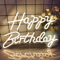 Happy Birthday Neon Signs for Party Decor Dimmable LED Birthday Neon Light for Wall Decor Light Up Happy Birthday Led Signs for Backdrop Birthday Any Ages Bday Celebration Decoration, Warm white by AYwyYjCh