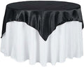 Balsa Circle 10 pcs 72x72 inch Black Square Tablecloth Satin Fabric Overlays Linens | Table Cloths Cover for Wedding Party Banquet Reception Events Decoration Kitchen Dining Events Kitchen Dining by BalsaCircle