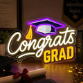Congrats Grad Neon Sign Dimmable LED Graduation Party Wall Decor by Mojoish