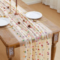 JIALE Champagne Floral Table Runner, Embroidery Daisy Seasonal Table Decorations, 120Inch 10FT 1PC Gold Tulle Fabric for Home Decor, Bridal Shower Wedding, Baby Shower Parties, DIY Craft by JIALE