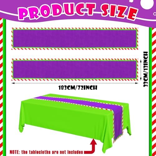 2 Pcs Cartoon Story Table Runner Birthday Party Supplies, Vibrant - Image 2