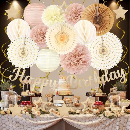 Birthday Decorations for Women, Champagne-Gold Birthday Party Decorations - Image 6