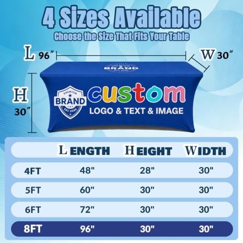Custom Table Cloth with Business Logo Text 8FT - Image 2