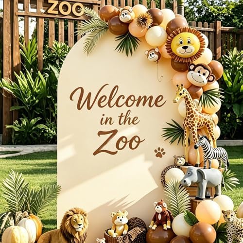 HEMMOTOP Metal Arch Backdrop Stand and Cover Set, Beige, 7.2 ft - Image 6