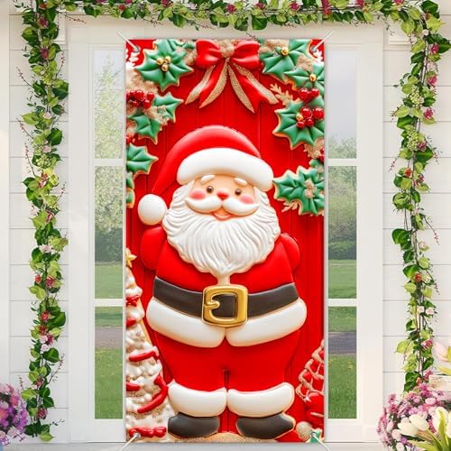 BlissYard Christmas Door Banner Winter Wonderland 35x71 Inch Polyester by BlissYard
