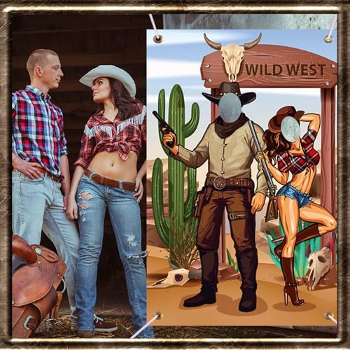 Tudomro 73 x 47 Inch Western Cowboy Backdrop Party Decorations Wild West - Image 5
