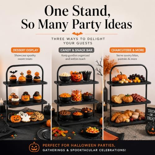 Cupcake Stand, 3 Tier Halloween Cupcake Stand for 50 Cupcakes Wood Large Dessert Stand Cupcake Display Stand Cupcake Tower for Farmhouse Decor, Party Serving Tray, Vendor Dessert Table Display Set - Image 6