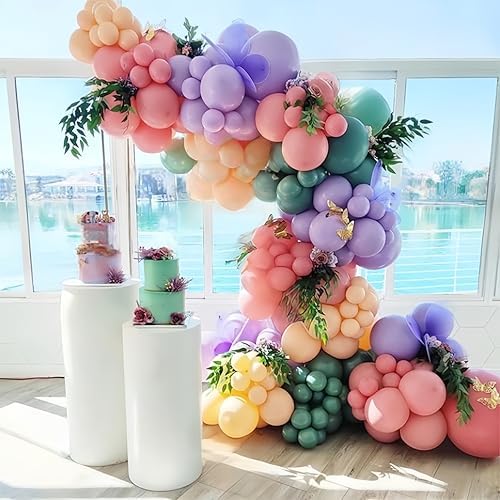 Dusty Green Purple Pink Balloon Arch Kit Fairy Wonderland Birthday Party Decorations Fairy Balloon Garland Dusty Green Pastel Pink Lavender Purple Balloons for Girls Fairytale Tea Party Supplies - Image 3