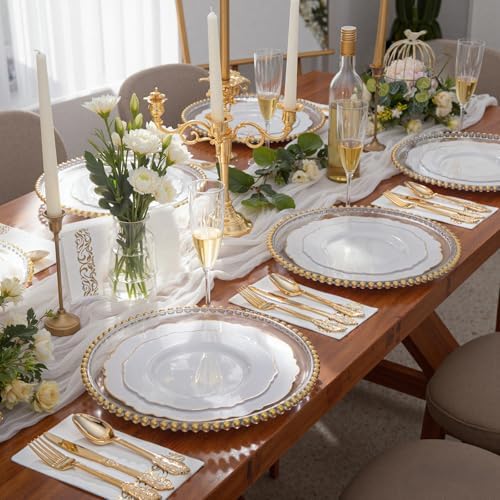 WDF 300 Pieces Gold Plastic Silverware Disposable - Heavy Duty Plastic Cutlery - Gold Silverware Sets Includes 100 Forks, 100 Spoons, 100 Knives for Baby Shower/Wedding/Birthday/Thanksgiving Party - Image 4