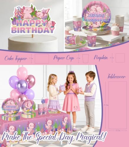 Axolotl Themed Birthday Party Supplies, Axolotl Party Decorations 205 Pcs - Image 5
