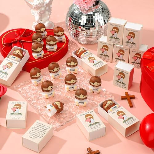 10 Sets Jesus Loves You Gifts Jesus Figures with Boxes - Image 4