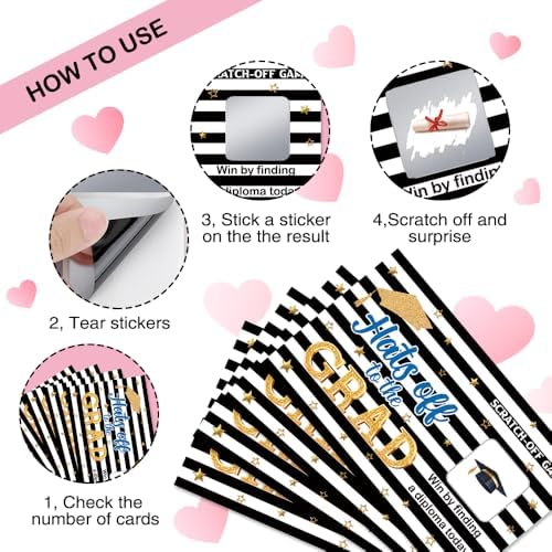 50 Pcs Hats Off to The Grad Scratch Off Cards for Graduation Party - Image 3