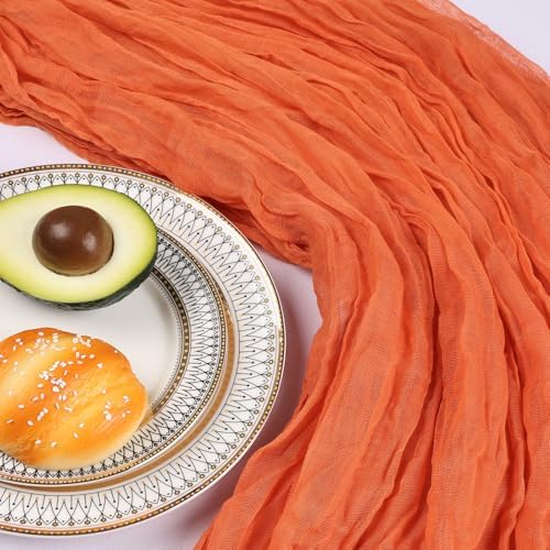 12 Pack 10Ft Orange Cheesecloth Table Runner 23 x 120 Inch - Image 5