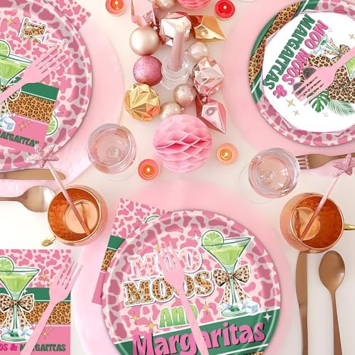 Moo Moos and Margaritas Party Decorations – 96 PCS Margarita Theme Disposable Plates Napkins and Forks Tableware, Cocktail Bachelorette Birthday Party Serves 24 - Image 5