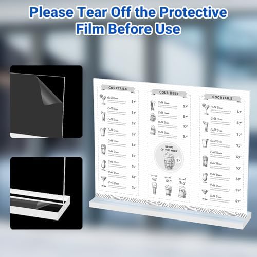 3 Pack Acrylic Sign Holder 11 x 8.5 Horizontal, Double-Sided Clear Sign Holder Plastic Stands for Display, T Shape Acrylic Table Sign Stands for Office Store Restaurants Wedding Party Decoration - Image 3