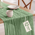 Pureegg 12 Pack Cheesecloth Table Runner 120 Inch Sage Green by Pureegg