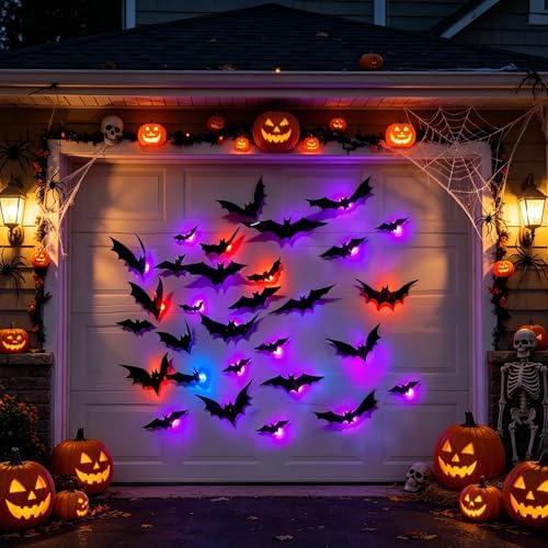 DR.DUDU 36 Pack Halloween Bats Wall Decor Halloween Decorations Indoor - Image 2
