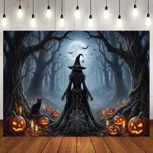 12x10ft Halloween Witch Forest Backdrop Photo Background Party Decoration by Etsyoki