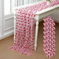 8 Pcs Strawberry Table Runner 29x70 Inch Pink Sheer Party Decor by Windkream