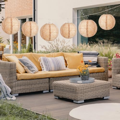 Hortsun 6 Pcs Print Burlap Paper Lanterns Classroom Decor,10/12 Inch - Image 5
