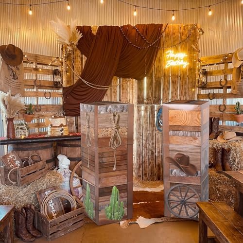 Bucherry 7 Pcs Western Cowboy Rodeo Party Decor Cardboard Playhouse - Image 6