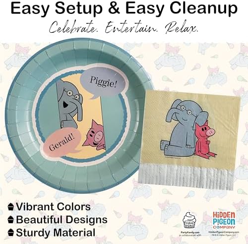 Elephant and Piggie Party Supplies Willems Birthday Decorations (Tableware) - Image 3