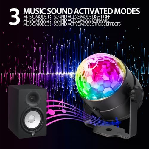 NEQUARE Disco Ball Party Lights 4-Pack, Sound Activated Strobe with Remote - Image 6