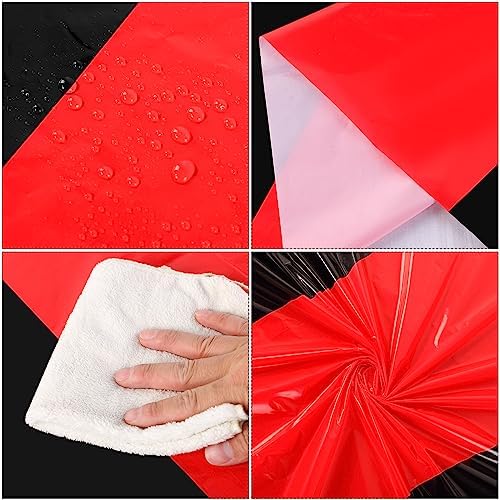 Oudain 6 Pcs Plastic Disposable Table Cloth 54" x 108", Black, Red - Image 3