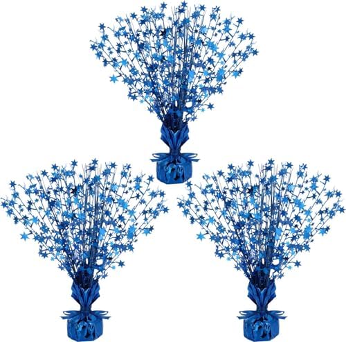 Crowye 3 Pcs Navy Blue Metallic Foil Spray Table Decorations for Birthday by Crowye