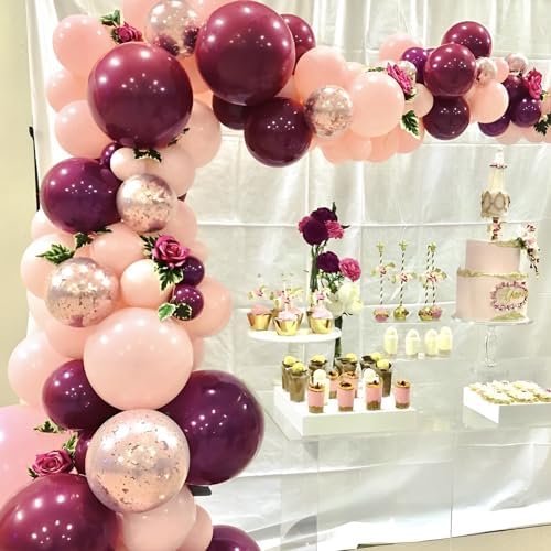 Voircoloria 90pcs Burgundy Balloons Garland Arch Kit, 18 12 10 5 Inch - Image 5