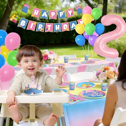 2nd Birthday Decorations for Girl Boys Two Year Old, Party Supplies for 24 - Image 4