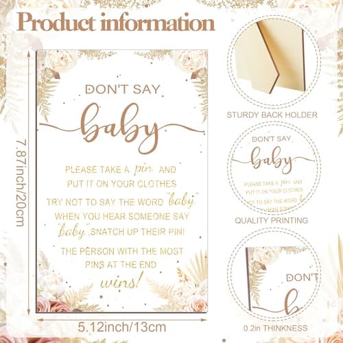 Patelai 321 Pcs Boho Baby Shower Games Supplies, Pampas Grass Floral Decor - Image 4