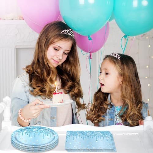 40Pcs Blue Birthday Decorations for Men Blue Paper Plates and Napkins for Boys Men Birthday Party Decorations Serve 20 Guests - Image 5