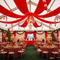 2 Panels 5ft(W) x 20ft(L) Red Ceiling Drapes for Christmas Parties by PartyVillage