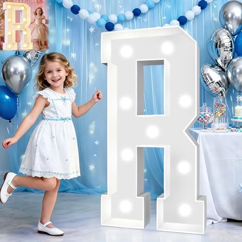 Pooqla 3 FT Marquee Letters, Light Up Letter R, Cool White and Warm White by Pooqla