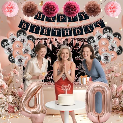 Happy 40th Birthday Decorations for Women, 40 Years Old Decor - Image 6