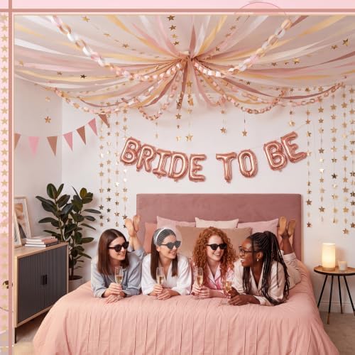 Frienda Paper Chain Strips Streamers Garland Set, Dusty Rose, Colorful - Image 4