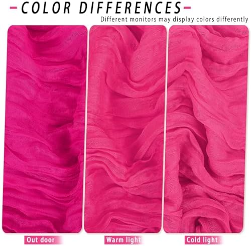 8 Pack Hot Pink Cheesecloth Table Runner 17x108 inch Rustic Gauze Table Runner Sheer Boho Fabric Cheese Cloth Table Runner for Wedding Party Baby Bridal Shower - Image 5