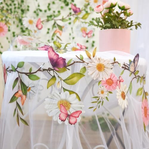 SUNBEAUTY 13FT Wildflower Garland Butterfly Daisy Banner Flower Garlands - Image 4