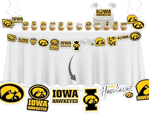 Iowa Hawkeye Party Decorations University of Iowa Decor Supplies 42 Pc by PartyKandyDecorGifts