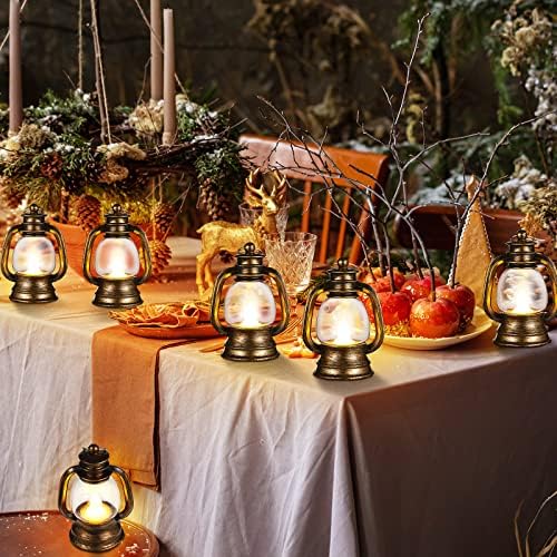 Ferraycle 24 Pcs Mini Lanterns 4 Inch Retro Gold Lamp Table Centerpieces - Image 3