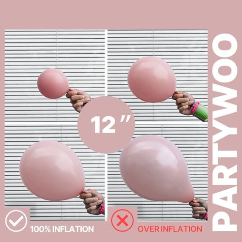 PartyWoo Dusty Pink Balloons 66pcs 12 Inch Blush Pink Gold White Balloons - Image 5
