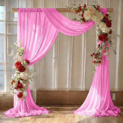 Pack of 1 Wedding Arch Drape Panel Fabric 30" x 30ft - Bubblegum Pink by MDS